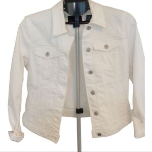 Classic White Jean Jacket Excellent Condition Size SMALL